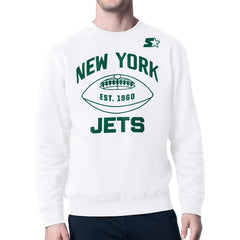 New York Jets Starter Green and White Forever Fleece Sweatshirt White - NFL