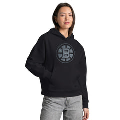 Boston Bruins Starter Women's Rhinestone Relaxed Hoodie Black