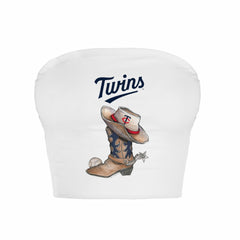 Minnesota Twins Tiny Turnip Women's Cowboy Boot Crop Tube Top discount