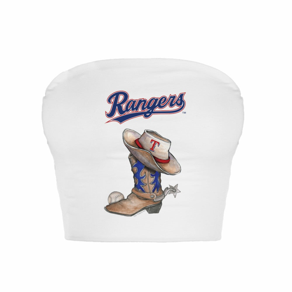 Texas Rangers Tiny Turnip Women's Cowboy Boot Crop Tube Top Clearance
