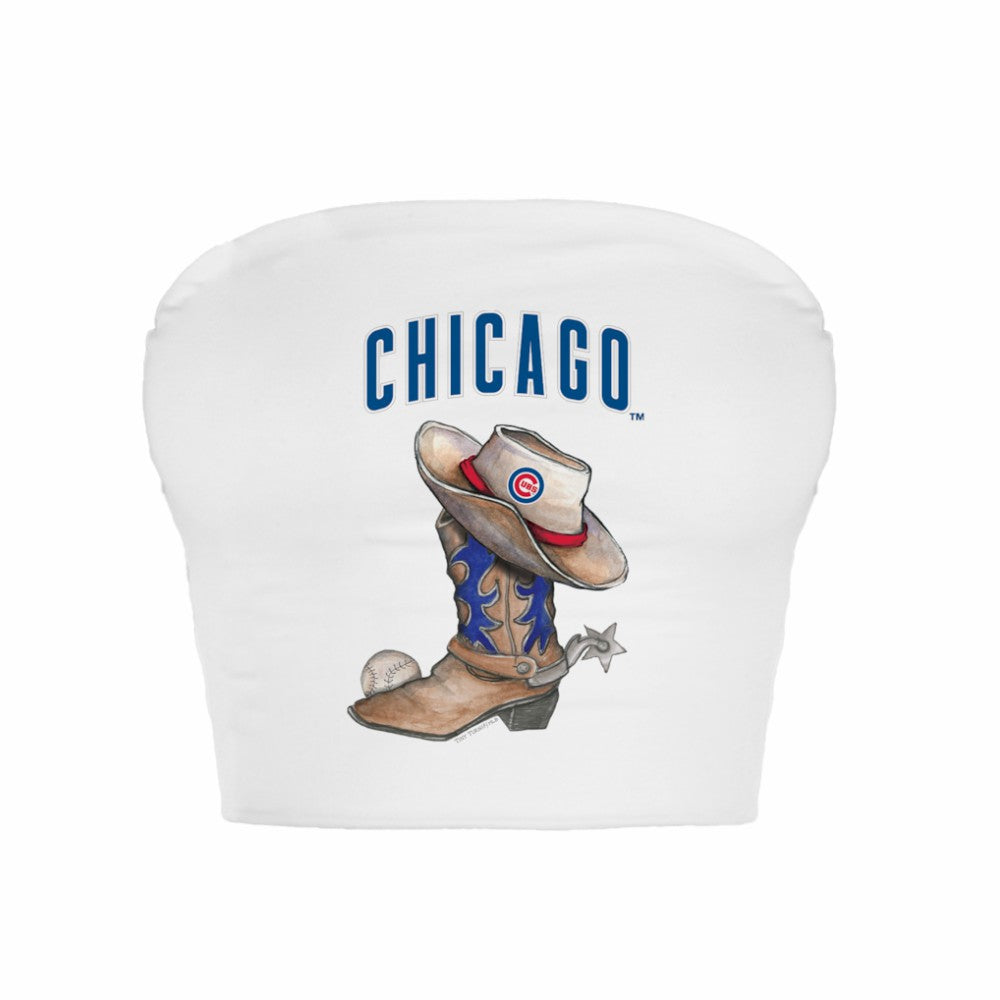 Chicago Cubs Tiny Turnip Women's Cowboy Boot Crop Tube Top Online