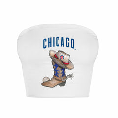 Chicago Cubs Tiny Turnip Women's Cowboy Boot Crop Tube Top Online