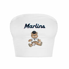 Miami Marlins Tiny Turnip Women's Teddy Bear Crop Tube Top On Sale