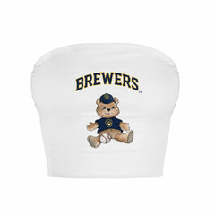 Milwaukee Brewers Tiny Turnip Women's Teddy Bear Crop Tube Top Lifestyle
