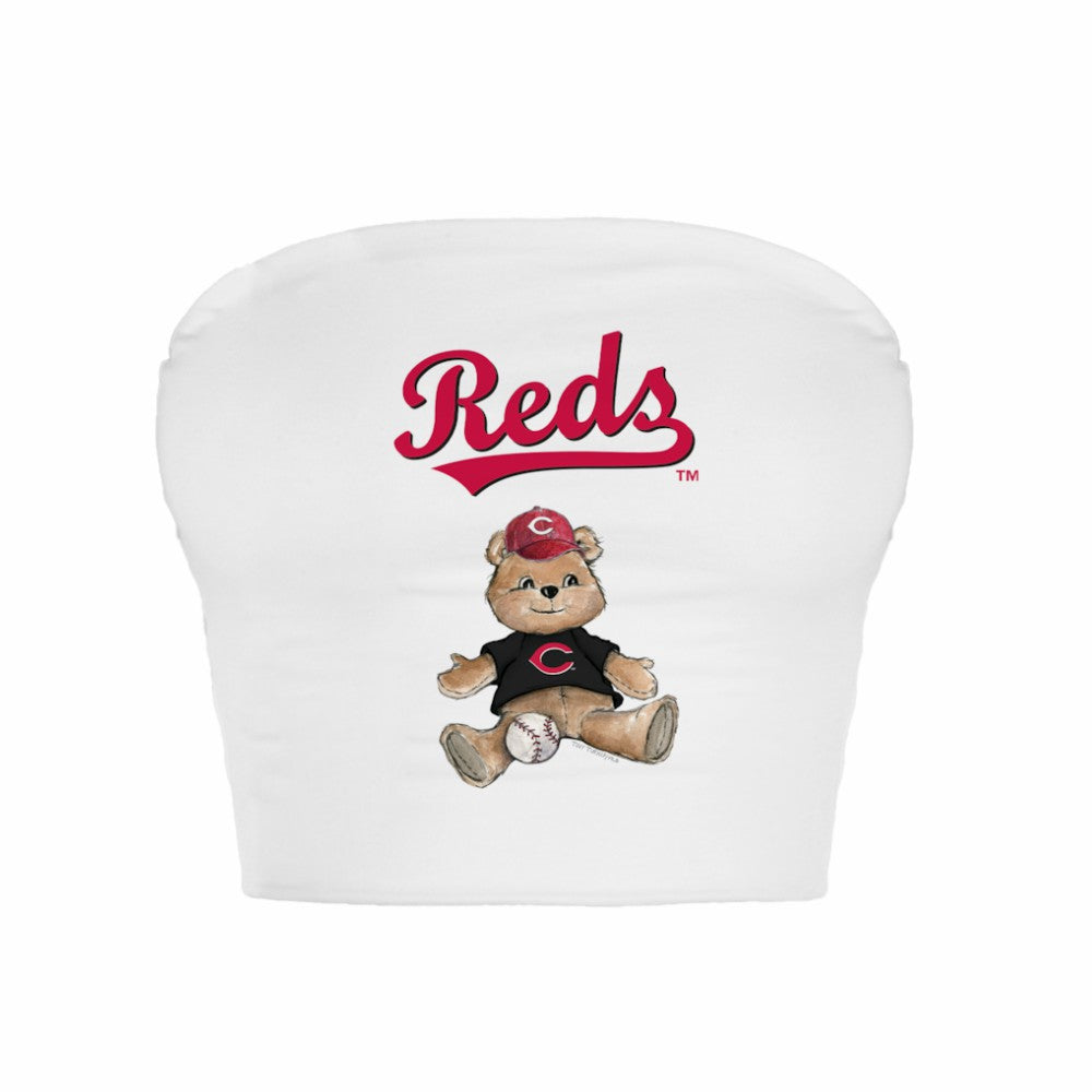 Cincinnati Reds Tiny Turnip Women's Teddy Bear Crop Tube Top Clearance