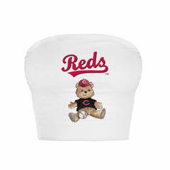 Cincinnati Reds Tiny Turnip Women's Teddy Bear Crop Tube Top Clearance