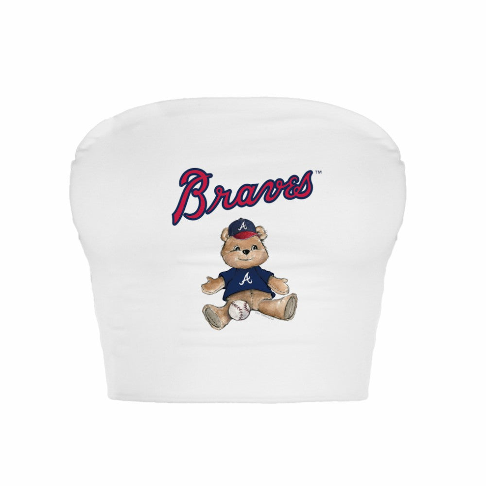 Atlanta Braves Tiny Turnip Women's Teddy Bear Crop Tube Top Lifestyle