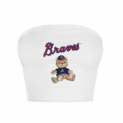 Atlanta Braves Tiny Turnip Women's Teddy Bear Crop Tube Top Lifestyle