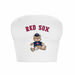 Boston Red Sox Tiny Turnip Women's Teddy Bear Crop Tube Top On Sale