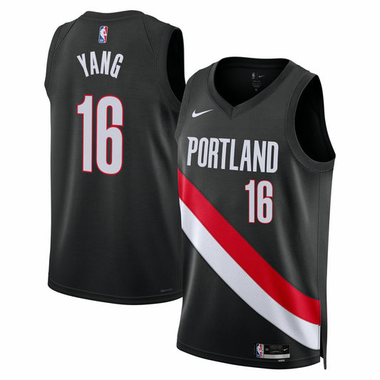 Yang Hansen Portland Trail Blazers Unisex Swingman Jersey - Icon Edition - Black | NBA Jerseys