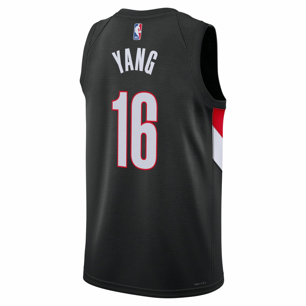 Nike - Yang Hansen Portland Trail Blazers Unisex Swingman Jersey - Icon Edition - Black