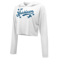 Aidan Hutchinson Detroit Lions Majestic Threads Women's Glitter Wordmark Hoodie White - NFL