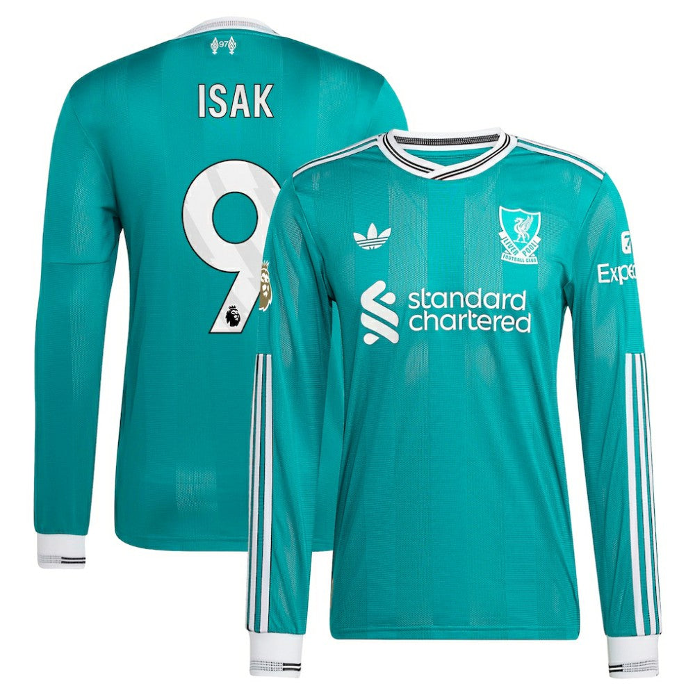 Adidas Alexander Isak Liverpool 2025/26 Third Long Sleeve Player Jerseys - Green