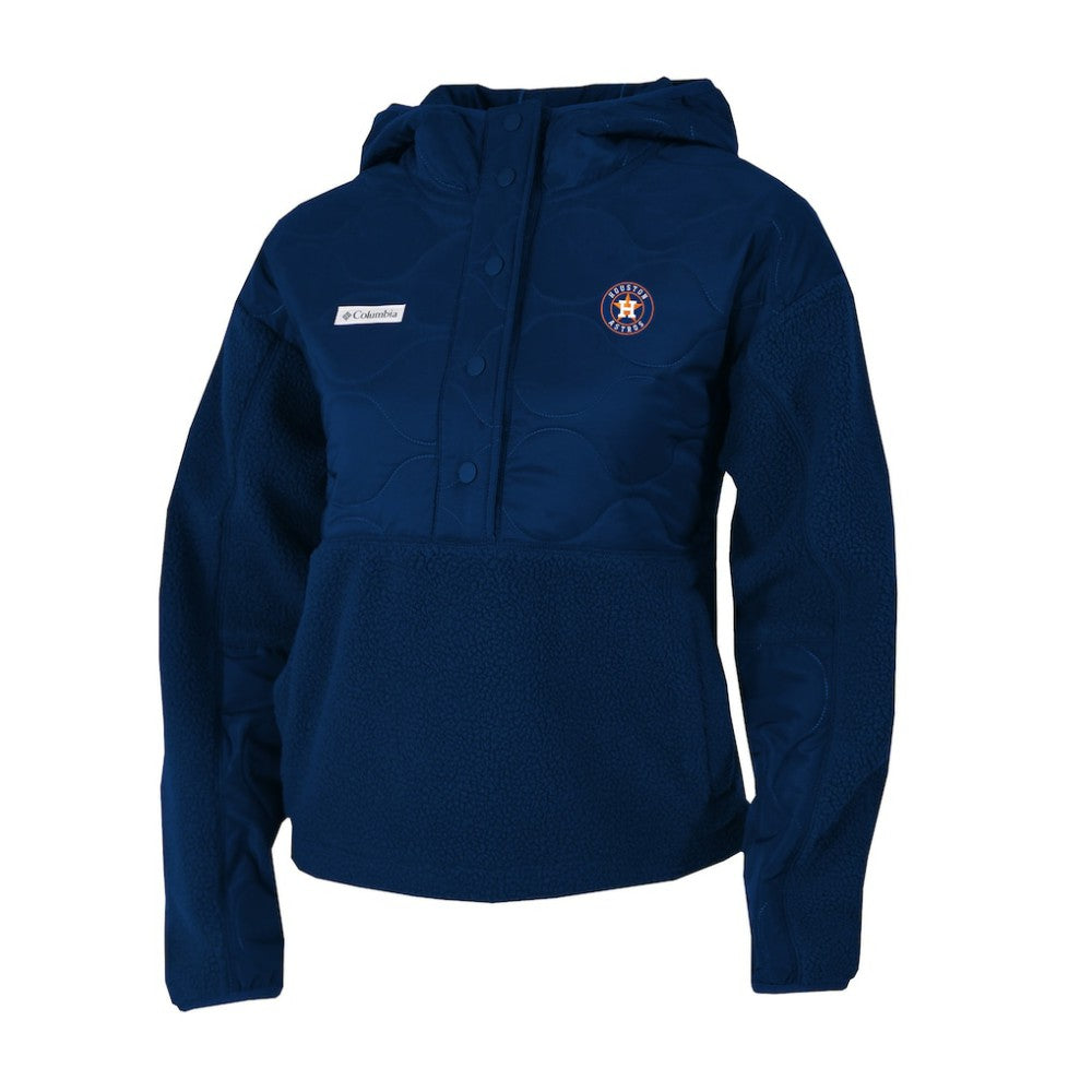Houston Astros Columbia Women's Cloud Point Hooded Fleece Half-Snap Pullover Jacket Sale