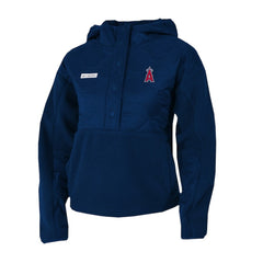 Los Angeles Angels Columbia Women's Cloud Point Hooded Fleece Half-Snap Pullover Jacket for sale