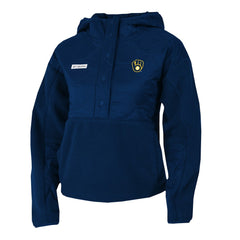 Milwaukee Brewers Columbia Women's Cloud Point Hooded Fleece Half-Snap Pullover Jacket discount