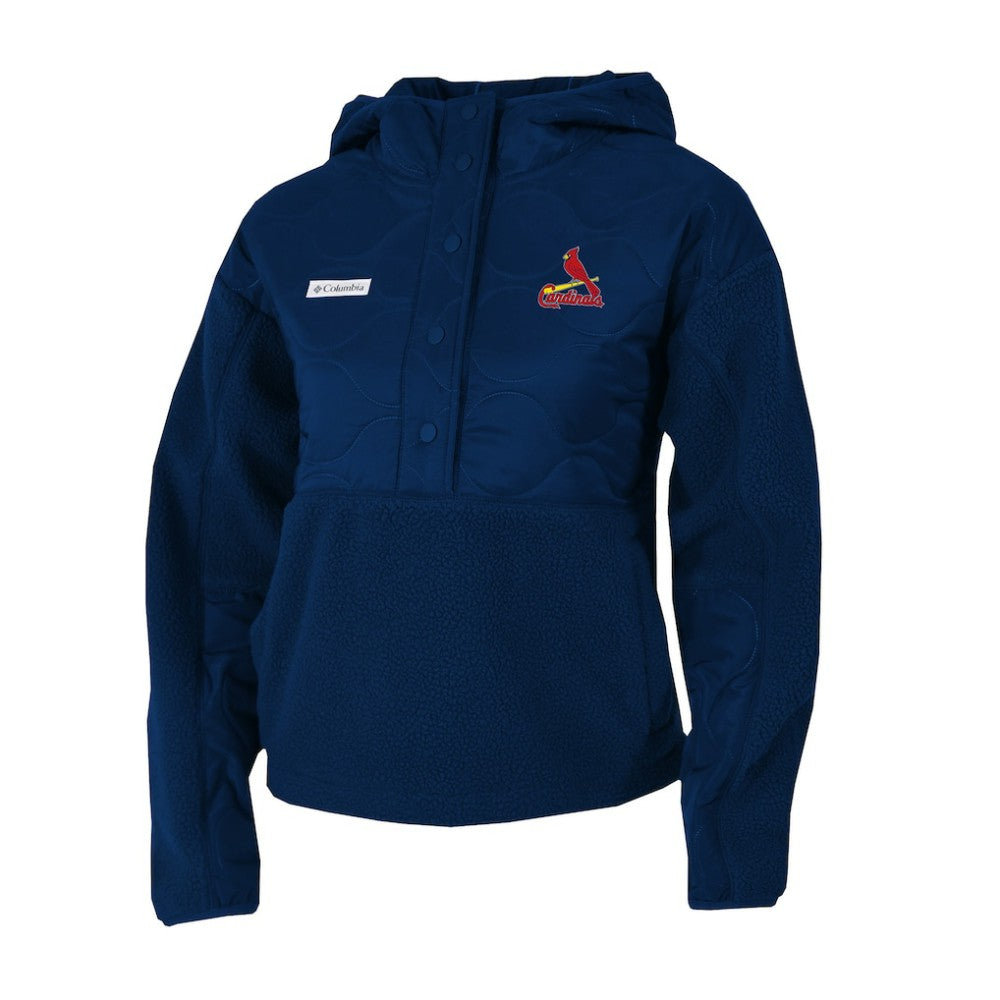 St. Louis Cardinals Columbia Women's Cloud Point Hooded Fleece Half-Snap Pullover Jacket On Sale