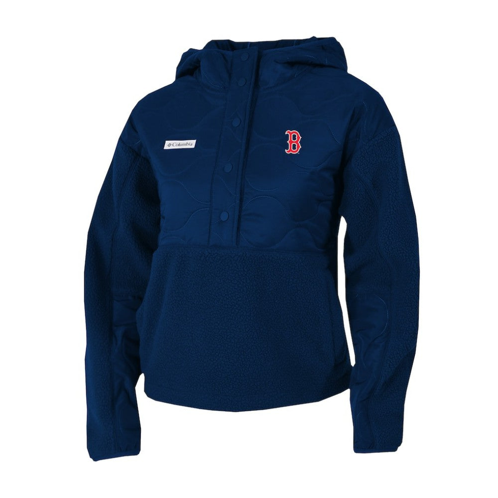 Boston Red Sox Columbia Women's Cloud Point Hooded Fleece Half-Snap Pullover Jacket Near Me