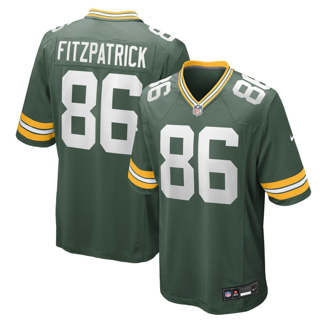 John FitzPatrick Green Bay Packers Team Game Jersey Green - Nike