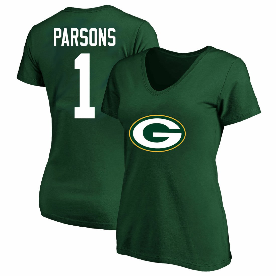 Micah Parsons Green Bay Packers Women's Plus Size Name & Number V-Neck T-Shirt Green - Fanatics
