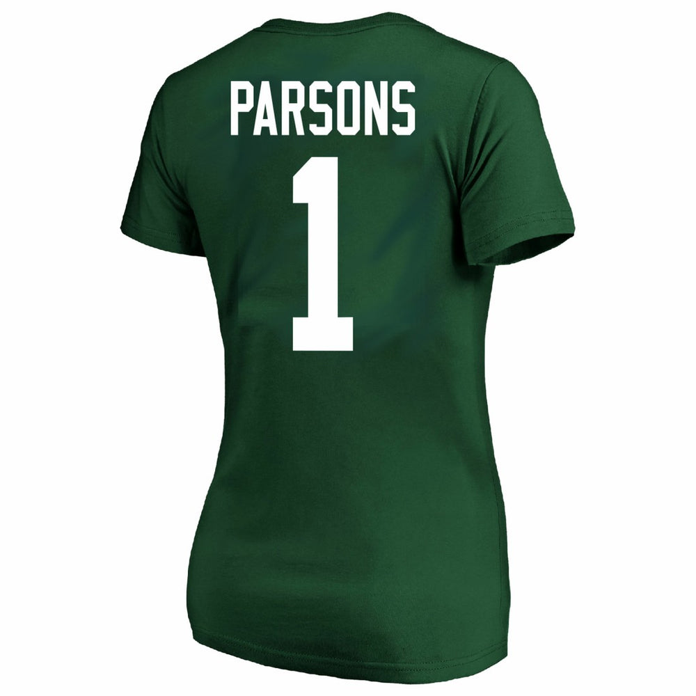 Micah Parsons Green Bay Packers Women's Plus Size Name & Number V-Neck T-Shirt Green - Fanatics