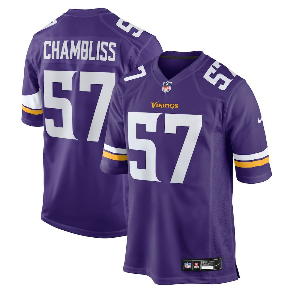 Chaz Chambliss Minnesota Vikings Team Game Jersey Purple - Nike