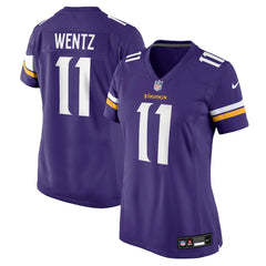Carson Wentz Minnesota Vikings Women's Team Game Jersey Purple - Nike