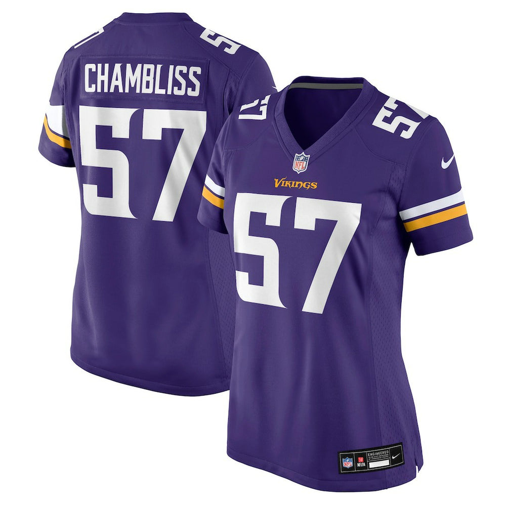 Chaz Chambliss Minnesota Vikings Women's Team Game Jersey Purple - Nike