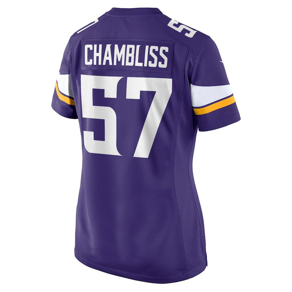 Chaz Chambliss Minnesota Vikings Women's Team Game Jersey Purple - Nike