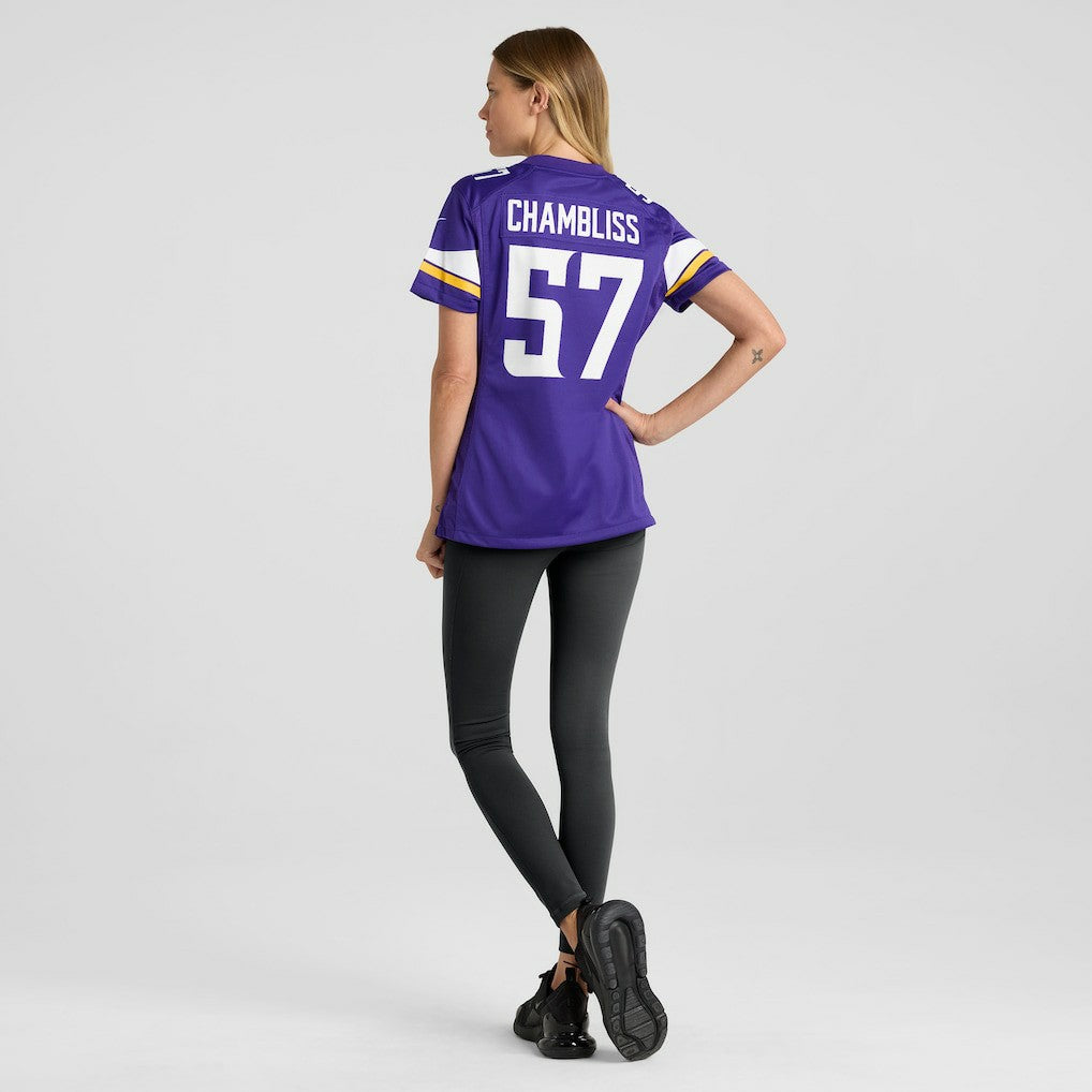 Chaz Chambliss Minnesota Vikings Women's Team Game Jersey Purple - Nike
