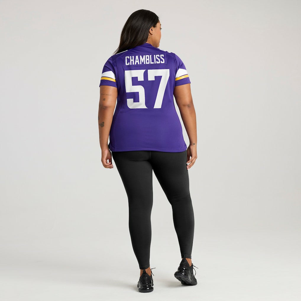 Chaz Chambliss Minnesota Vikings Women's Team Game Jersey Purple - Nike