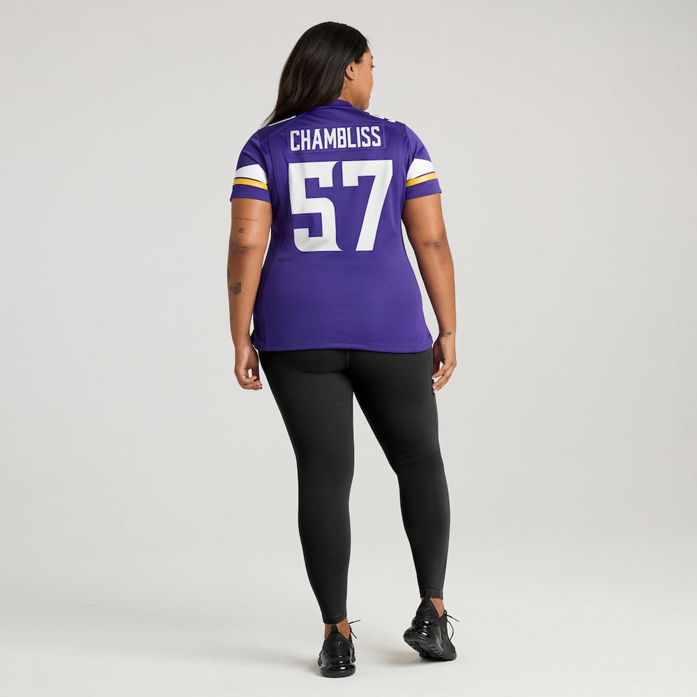 Chaz Chambliss Minnesota Vikings Women's Team Game Jersey Purple - Nike