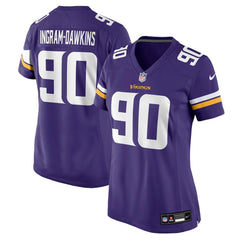 Tyrion Ingram-Dawkins Minnesota Vikings Women's Team Game Jersey Purple - Nike