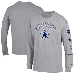 Dallas Cowboys Champion Seal Long Sleeve T-Shirt Heather Gray - NFL