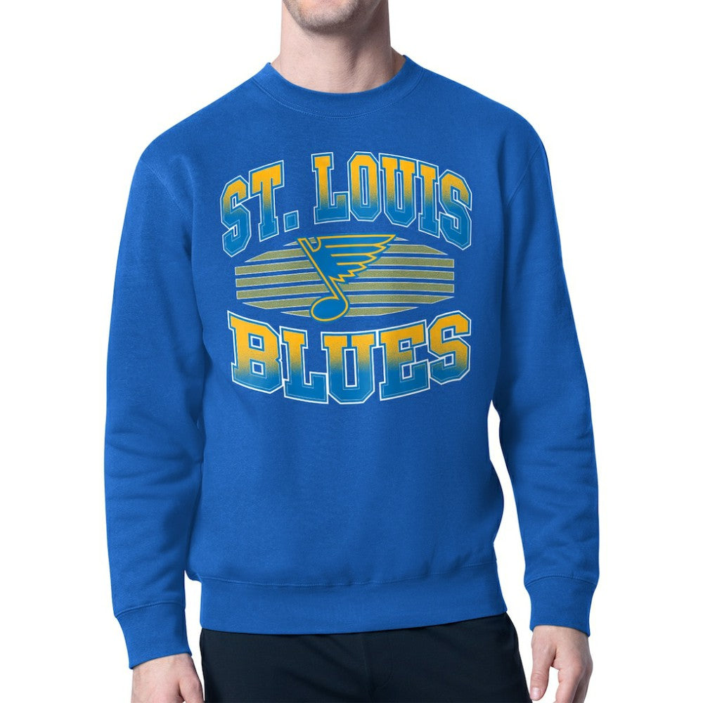 St. Louis Blues - Starter Team Grit Graphic Fleece Pullover Sweatshirt Blue