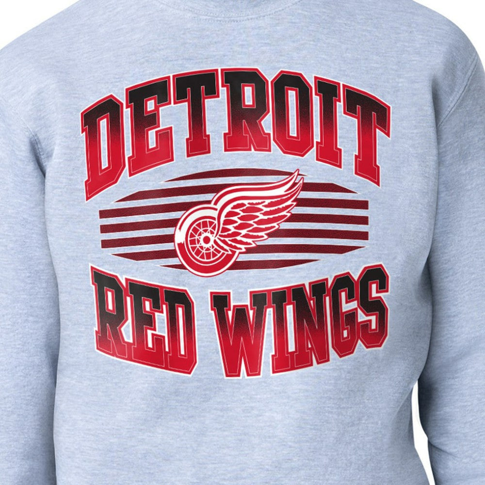 Detroit Red Wings - Starter Team Grit Graphic Fleece Pullover Sweatshirt Gray