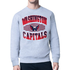 Washington Capitals Starter Team Grit Graphic Fleece Pullover Sweatshirt Gray