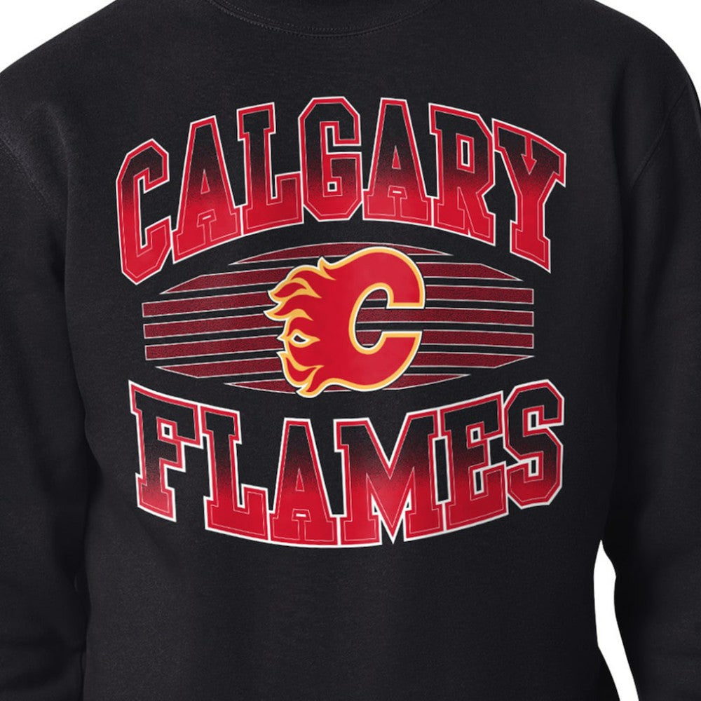 Calgary Flames - Starter Team Grit Graphic Fleece Pullover Sweatshirt Black