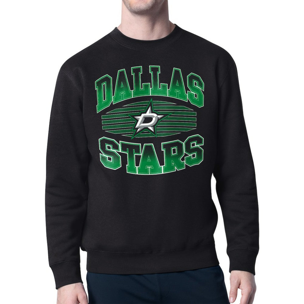 Dallas Stars - Starter Team Grit Graphic Fleece Pullover Sweatshirt Black