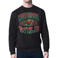Minnesota Wild - Starter Team Grit Graphic Fleece Pullover Sweatshirt Black