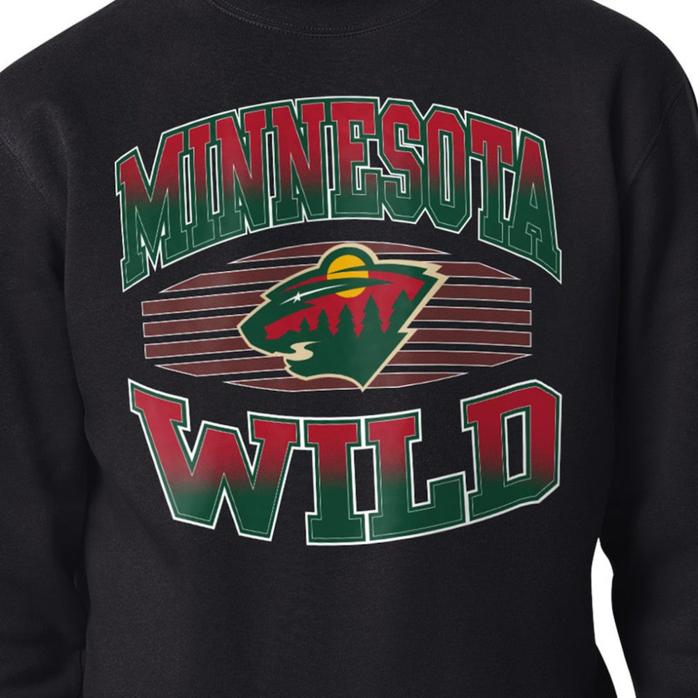 Minnesota Wild - Starter Team Grit Graphic Fleece Pullover Sweatshirt Black