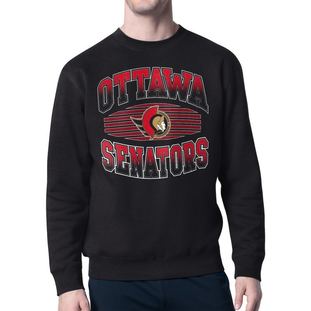 Ottawa Senators - Starter Team Grit Graphic Fleece Pullover Sweatshirt Black