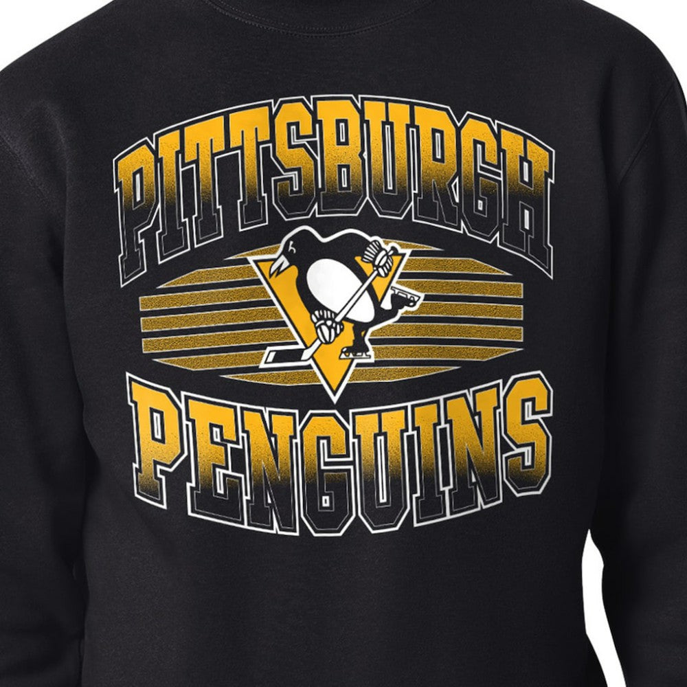 Pittsburgh Penguins Starter Team Grit Graphic Fleece Pullover Sweatshirt Black