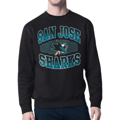 San Jose Sharks - Starter Team Grit Graphic Fleece Pullover Sweatshirt Black