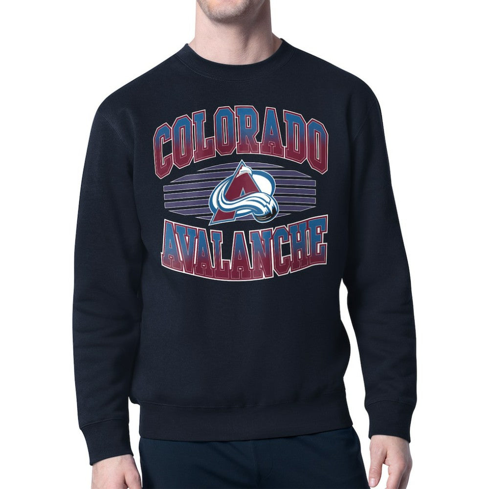 Colorado Avalanche - Starter Team Grit Graphic Fleece Pullover Sweatshirt Navy