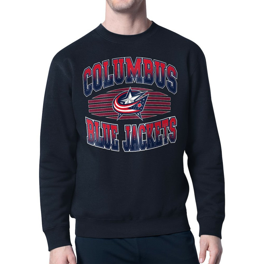Columbus Blue Jackets - Starter Team Grit Graphic Fleece Pullover Sweatshirt Navy