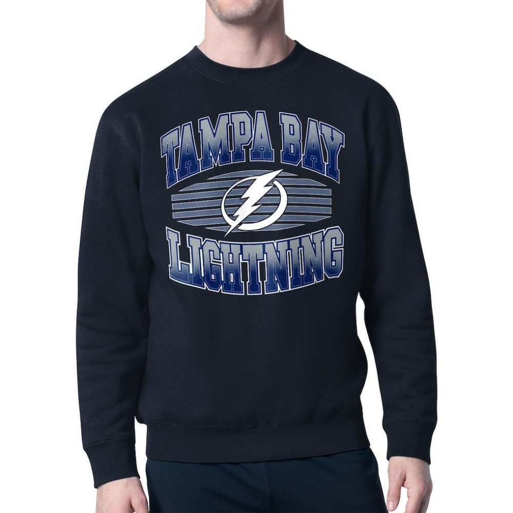 Tampa Bay Lightning - Starter Team Grit Graphic Fleece Pullover Sweatshirt Navy