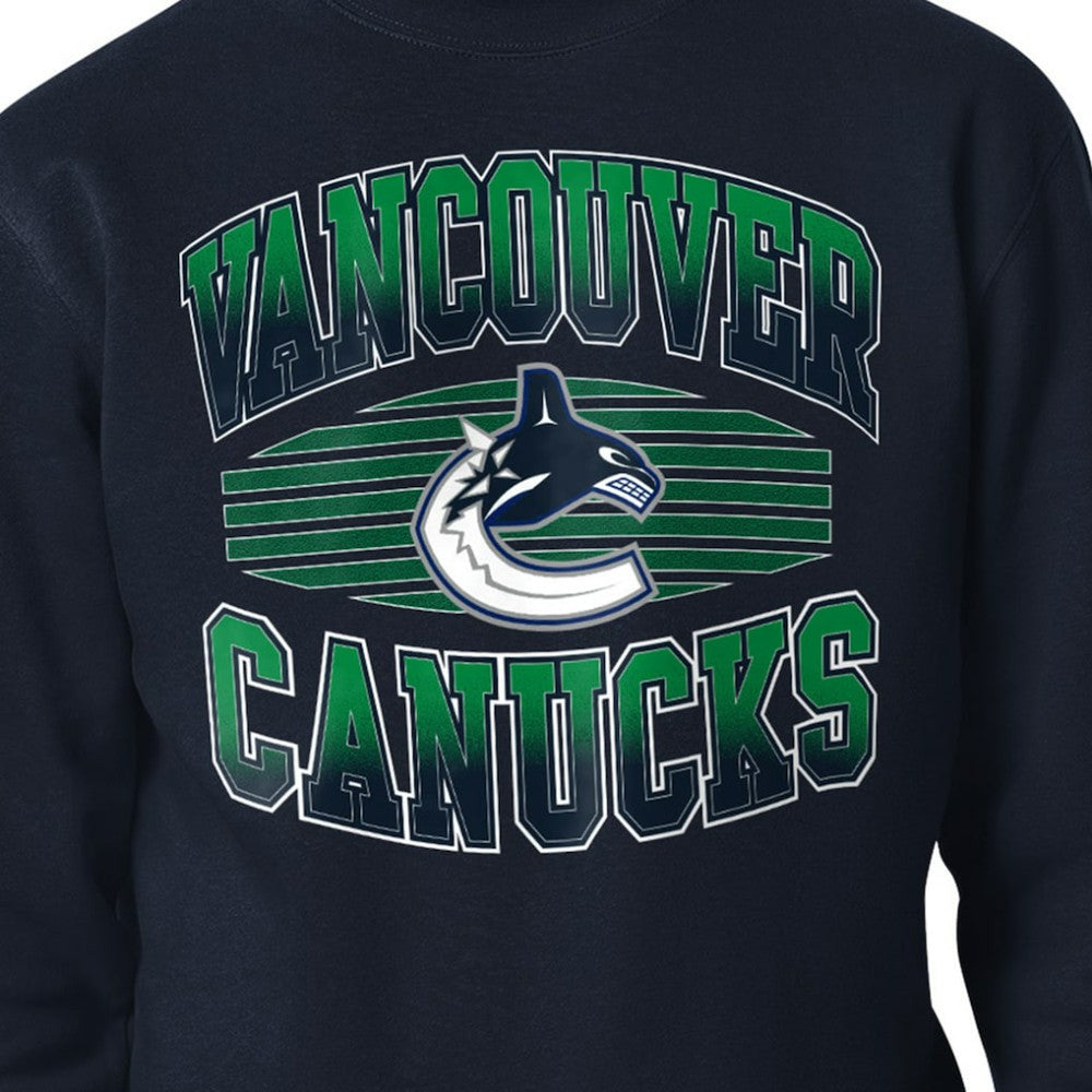 Vancouver Canucks - Starter Team Grit Graphic Fleece Pullover Sweatshirt Navy