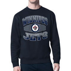 Winnipeg Jets - Starter Team Grit Graphic Fleece Pullover Sweatshirt Navy