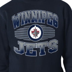 Winnipeg Jets - Starter Team Grit Graphic Fleece Pullover Sweatshirt Navy